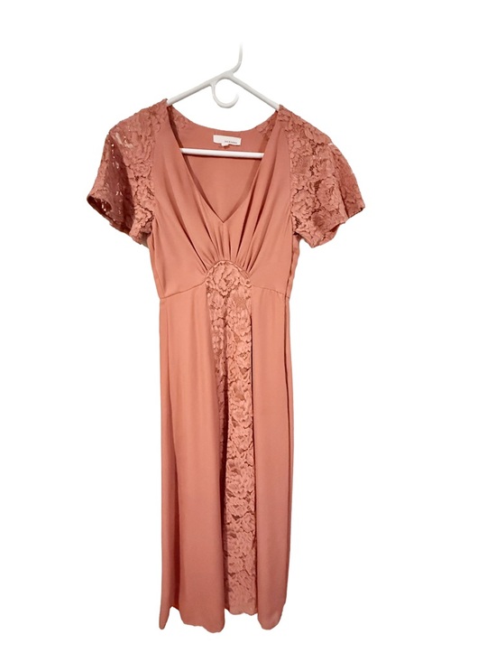 Dresses & Skirts - Women’s Lace-Trim V-Neck MaxiDress - Dusty Rose